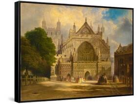 The West Front of Exeter Cathedral, C.1860-F. J. Corri-Framed Stretched Canvas