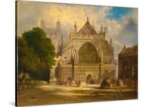 The West Front of Exeter Cathedral, C.1860-F. J. Corri-Stretched Canvas