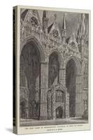 The West Front of Peterborough Cathedral in Need of Repair-Henry William Brewer-Stretched Canvas