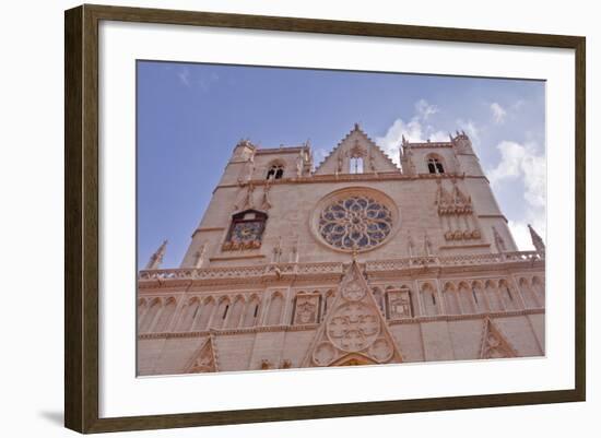 The West Front of Saint Jean-Baptiste Cathedral in Lyon, Rhone-Alpes, France, Europe-Julian Elliott-Framed Photographic Print