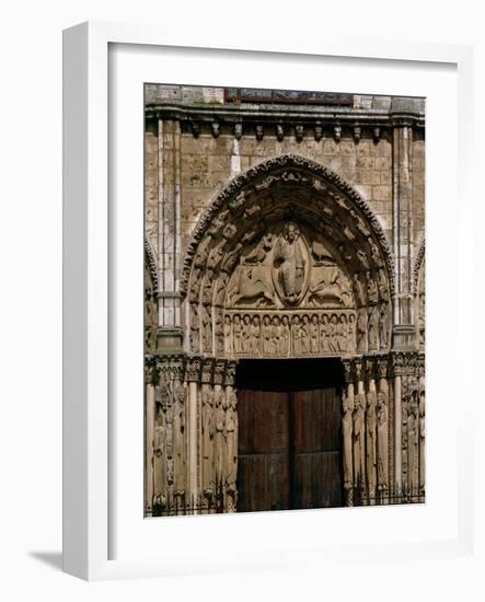 The West or Royal Portal, Center: Christ on the Book of Revelation, and Four Beasts, Around 1145-null-Framed Giclee Print