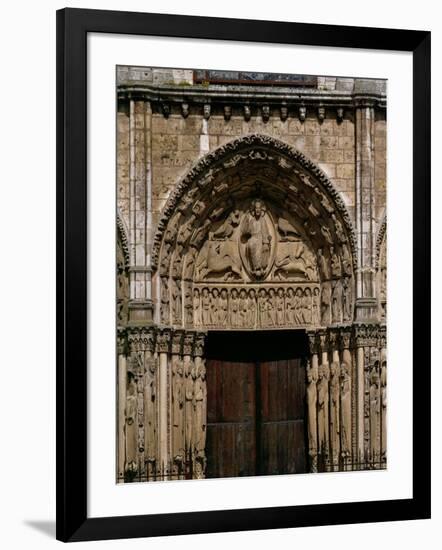 The West or Royal Portal, Center: Christ on the Book of Revelation, and Four Beasts, Around 1145-null-Framed Giclee Print