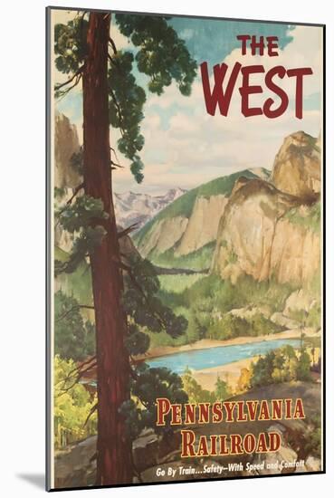 The West, Pennsylvania Railroad Go by Train Poster-null-Mounted Giclee Print