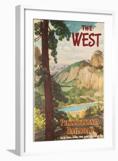 The West, Pennsylvania Railroad Go by Train Poster-null-Framed Giclee Print