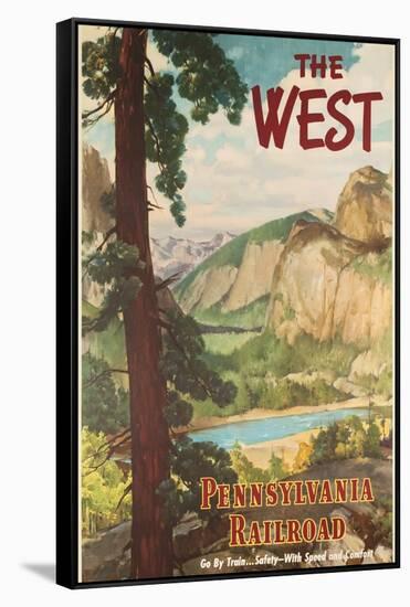 The West, Pennsylvania Railroad Go by Train Poster-null-Framed Stretched Canvas