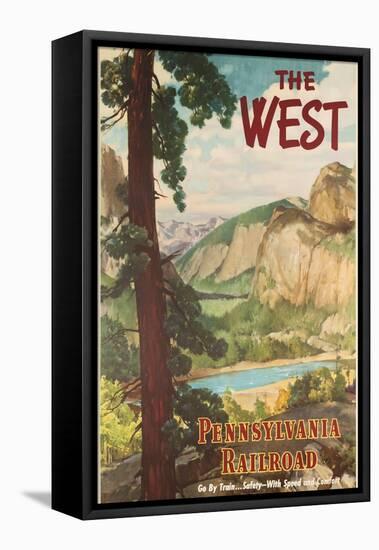 The West, Pennsylvania Railroad Go by Train Poster-null-Framed Stretched Canvas