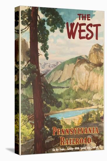 The West, Pennsylvania Railroad Go by Train Poster-null-Stretched Canvas