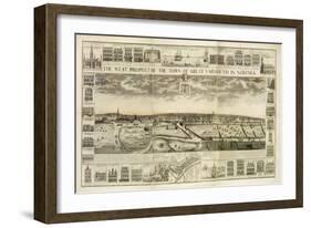 The West Prospect of the Town of Great Yarmouth in Norfolk, Engraved by John Harris (Fl.1686-1740)-J. Corbridge-Framed Giclee Print