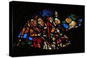 The West Rose Window Depicting a Scene from the Book of Revelation: Four Angels of the Euphrates…-French School-Stretched Canvas