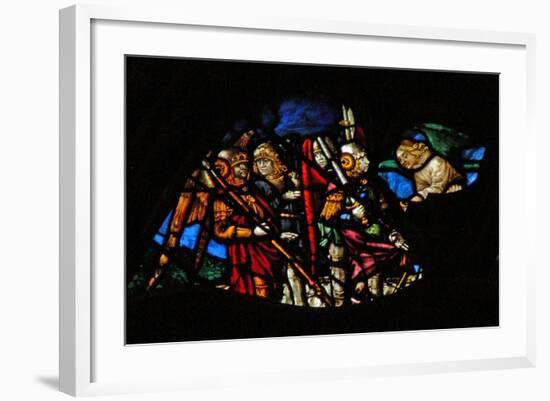 The West Rose Window Depicting a Scene from the Book of Revelation: Four Angels of the Euphrates…-French School-Framed Giclee Print