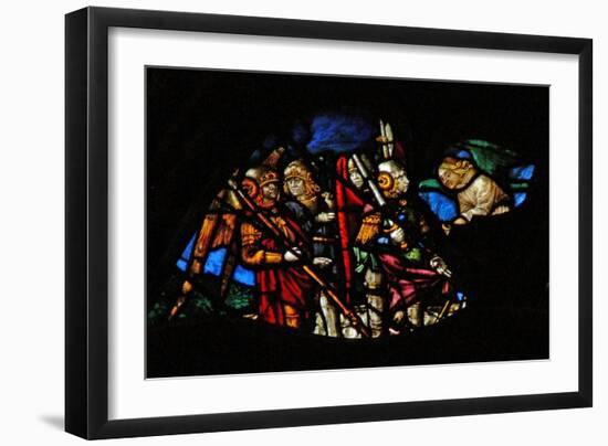 The West Rose Window Depicting a Scene from the Book of Revelation: Four Angels of the Euphrates…-French School-Framed Giclee Print
