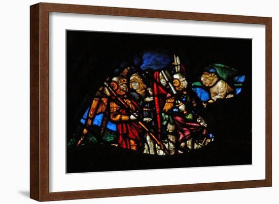 The West Rose Window Depicting a Scene from the Book of Revelation: Four Angels of the Euphrates…-French School-Framed Giclee Print