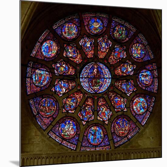 The West Rose Window, Depicting the Last Judgement-null-Mounted Giclee Print