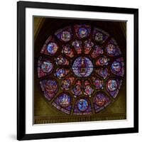 The West Rose Window, Depicting the Last Judgement-null-Framed Giclee Print