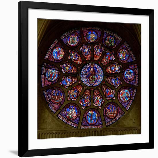 The West Rose Window, Depicting the Last Judgement-null-Framed Giclee Print