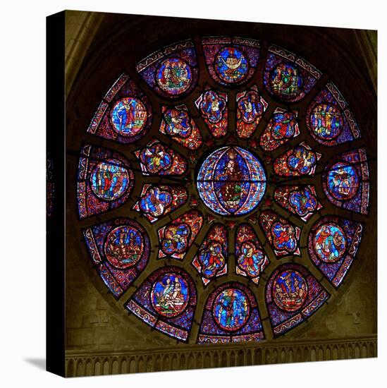 The West Rose Window, Depicting the Last Judgement-null-Stretched Canvas