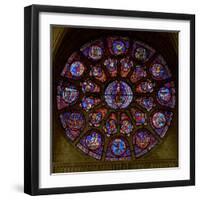 The West Rose Window, Depicting the Last Judgement-null-Framed Giclee Print