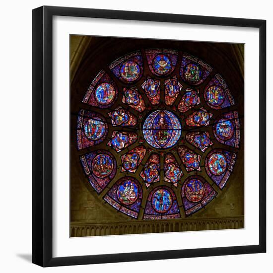 The West Rose Window, Depicting the Last Judgement-null-Framed Giclee Print