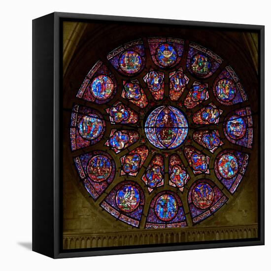 The West Rose Window, Depicting the Last Judgement-null-Framed Stretched Canvas