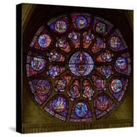 The West Rose Window, Depicting the Last Judgement-null-Stretched Canvas