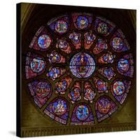 The West Rose Window, Depicting the Last Judgement-null-Stretched Canvas