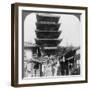 The West Side of the Five-Storey Yasaka Pagoda, Kyoto, Japan, 1904-Underwood & Underwood-Framed Photographic Print