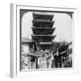 The West Side of the Five-Storey Yasaka Pagoda, Kyoto, Japan, 1904-Underwood & Underwood-Framed Photographic Print