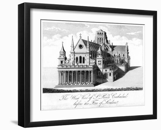 The West View of St Paul's Cathedral before the Fire of London-null-Framed Giclee Print