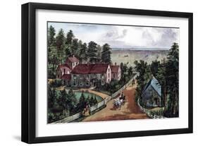 The Western Farmer's Home, 1871-Currier & Ives-Framed Premium Giclee Print