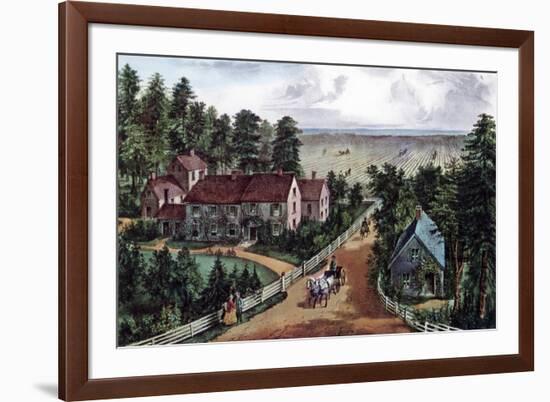 The Western Farmer's Home, 1871-Currier & Ives-Framed Giclee Print