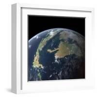 The Western Interior Seaway as Seen 75 Million Years Ago from Earth Orbit-null-Framed Art Print