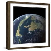 The Western Interior Seaway as Seen 75 Million Years Ago from Earth Orbit-null-Framed Art Print