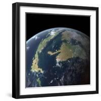 The Western Interior Seaway as Seen 75 Million Years Ago from Earth Orbit-null-Framed Art Print