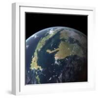 The Western Interior Seaway as Seen 75 Million Years Ago from Earth Orbit-null-Framed Art Print