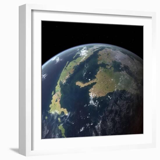 The Western Interior Seaway as Seen 75 Million Years Ago from Earth Orbit-null-Framed Art Print