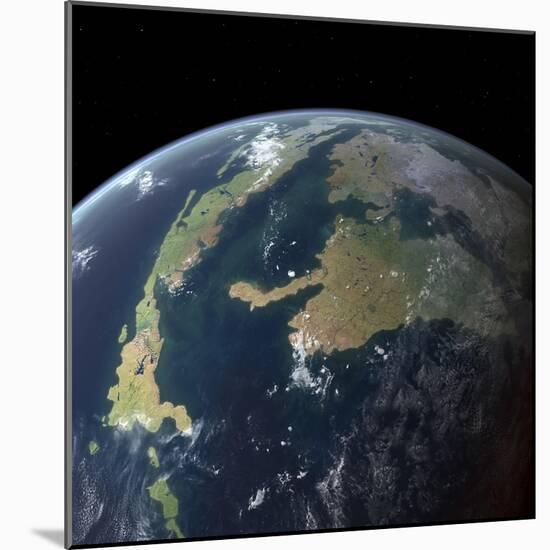 The Western Interior Seaway as Seen 75 Million Years Ago from Earth Orbit-null-Mounted Art Print