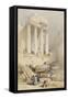 The Western Portico, Baalbec-David Roberts-Framed Stretched Canvas