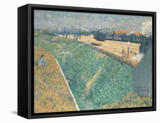 The Western Railway at its Exit from Paris, 1886-Charles Angrand-Framed Stretched Canvas