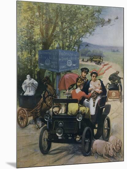 The Wet Nurse, 1900 Poster by Wilhio of Paris for De Dion Bouton Automobiles-null-Mounted Giclee Print