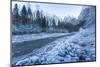 The Wetterhorn and frosted river, Grindelwald village, Jungfrau region, Bernese Oberland, Swiss Alp-Frank Fell-Mounted Photographic Print