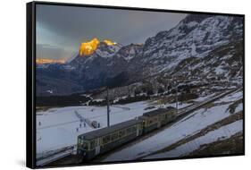 The Wetterhorn from Kleine Scheidegg, Jungfrau region, Bernese Oberland, Swiss Alps, Switzerland, E-Frank Fell-Framed Stretched Canvas