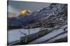 The Wetterhorn from Kleine Scheidegg, Jungfrau region, Bernese Oberland, Swiss Alps, Switzerland, E-Frank Fell-Stretched Canvas