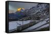 The Wetterhorn from Kleine Scheidegg, Jungfrau region, Bernese Oberland, Swiss Alps, Switzerland, E-Frank Fell-Framed Stretched Canvas