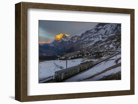 The Wetterhorn from Kleine Scheidegg, Jungfrau region, Bernese Oberland, Swiss Alps, Switzerland, E-Frank Fell-Framed Photographic Print