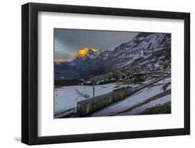 The Wetterhorn from Kleine Scheidegg, Jungfrau region, Bernese Oberland, Swiss Alps, Switzerland, E-Frank Fell-Framed Photographic Print