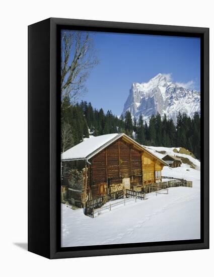 The Wetterhorn Mountain from Above Grindelwald, Bernese Oberland, Swiss Alps, Switzerland-R H Productions-Framed Stretched Canvas