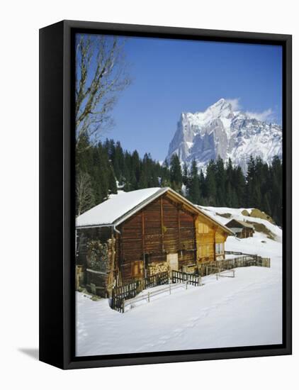 The Wetterhorn Mountain from Above Grindelwald, Bernese Oberland, Swiss Alps, Switzerland-R H Productions-Framed Stretched Canvas