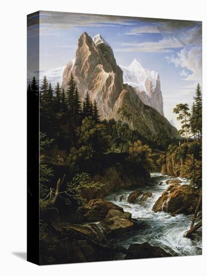 The Wetterhorn-Joseph Anton Koch-Stretched Canvas