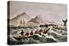 The Whale Fishery Layin On-Currier & Ives-Stretched Canvas