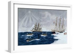 The Whaling, 19th Century-Gilbert Pajot-Framed Giclee Print